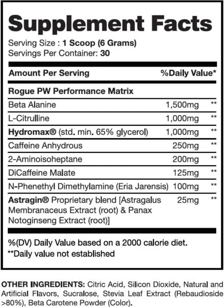 I-Prevail Rogue PW High Stim Pre-Workout