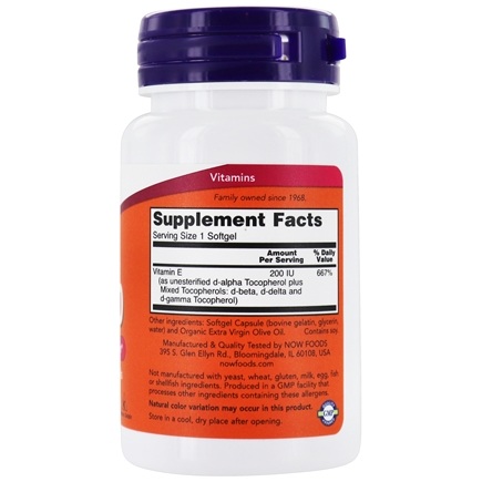 NOW Foods Vitamin E-200 Natural