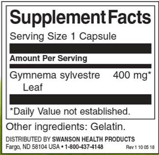 Swanson Gymnema Sylvestre Leaf 400 mg