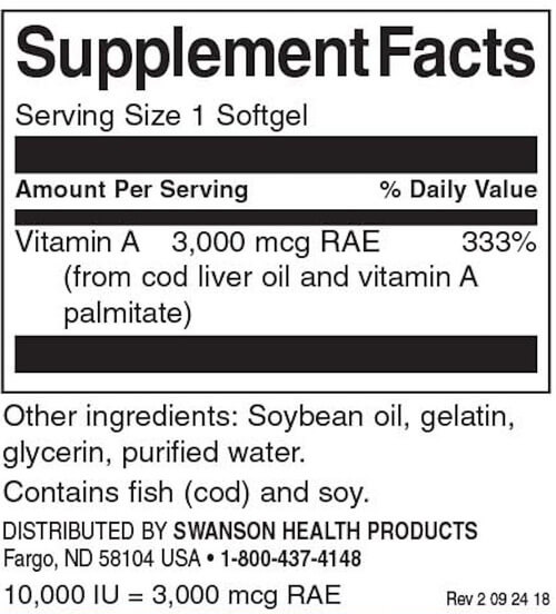Swanson Vitamin A 10000 IU