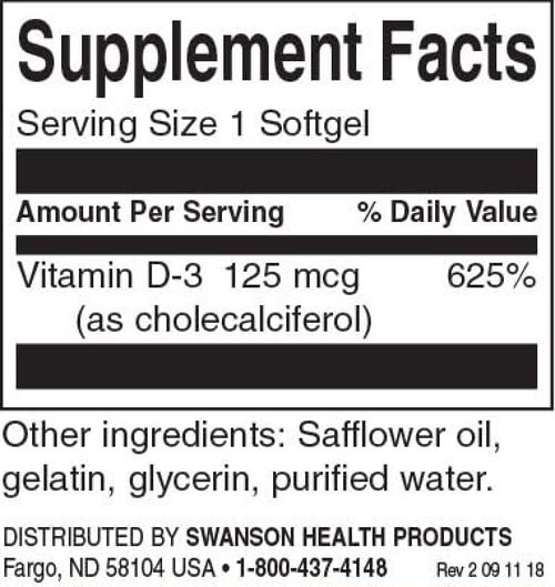 Swanson Vitamin D3 5000 IU