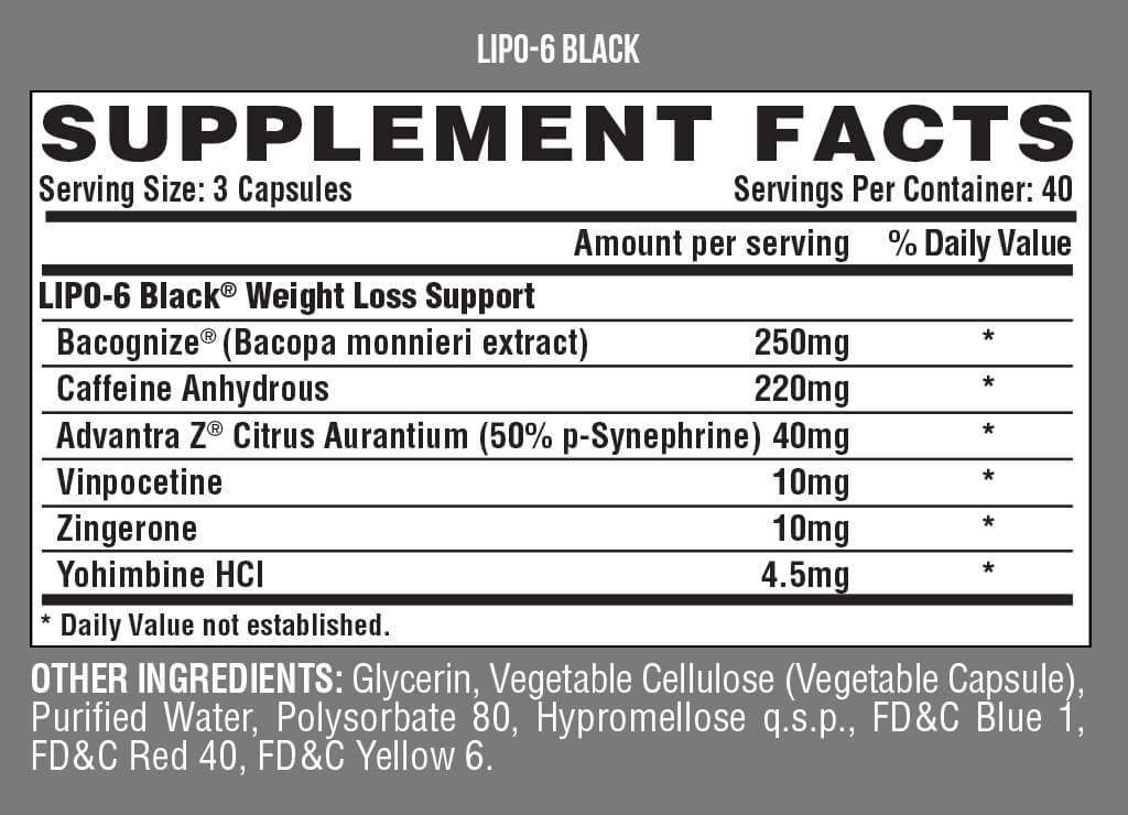 NUTREX Lipo 6 Black - 120 capsules version US