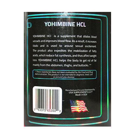 Yohimbine HCl 2.5mg USA SUPPLEMENTS LLC